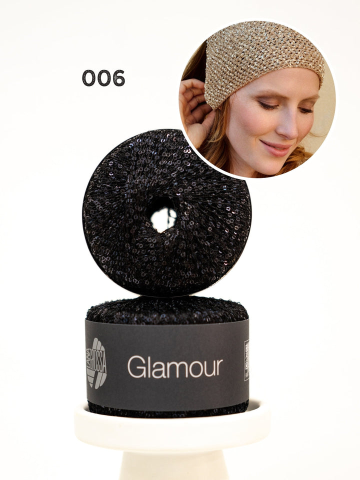 Häkelpaket Glamour Pailletten-Kopftuch