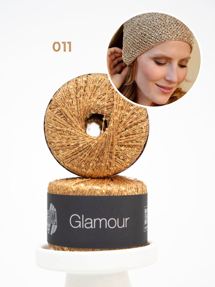 Häkelpaket Glamour Pailletten-Kopftuch