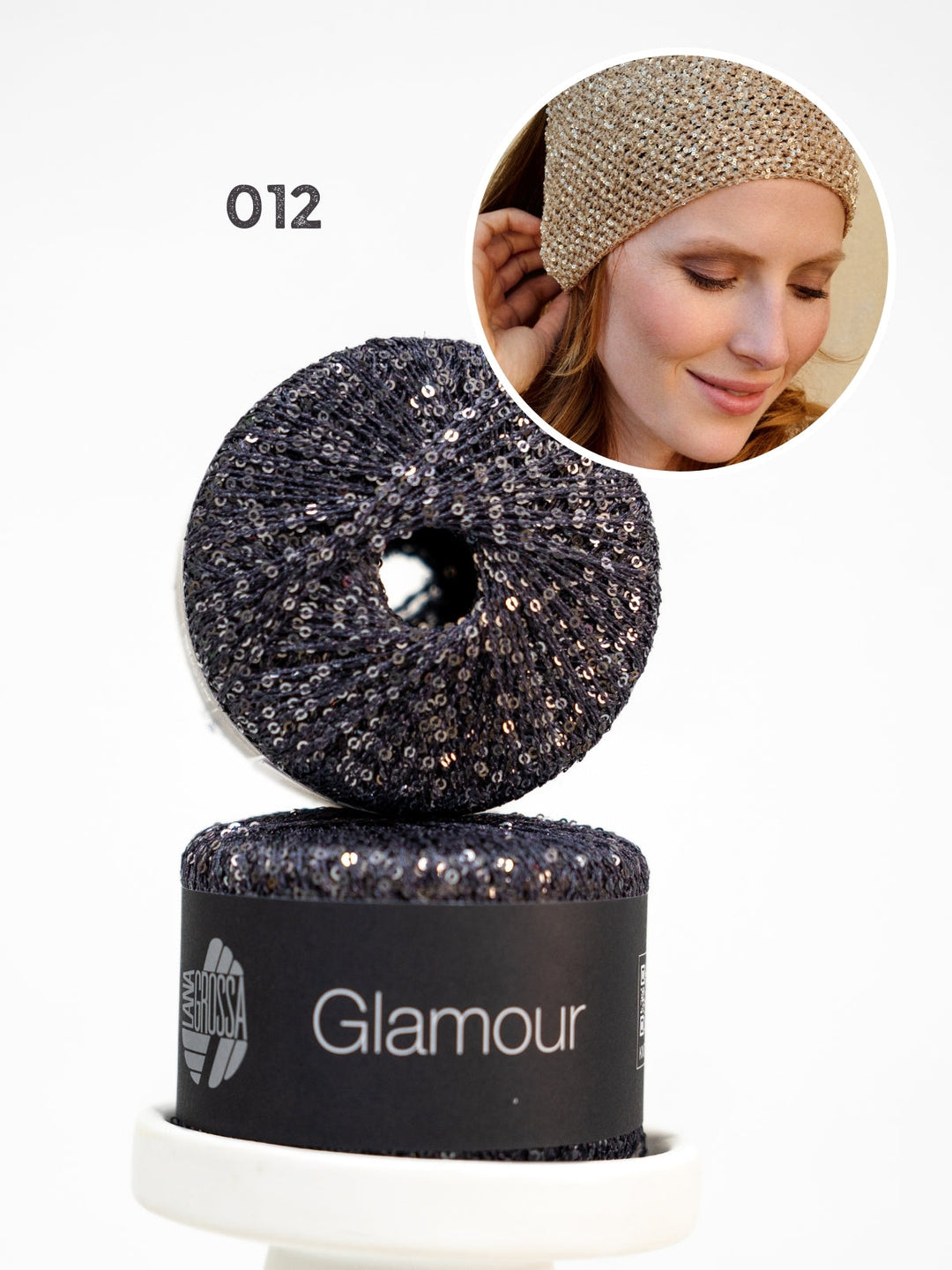 Häkelpaket Glamour Pailletten-Kopftuch
