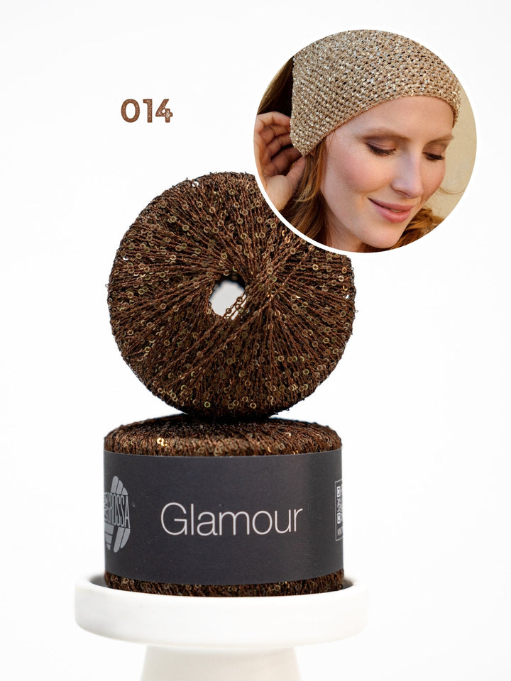 Häkelpaket Glamour Pailletten-Kopftuch