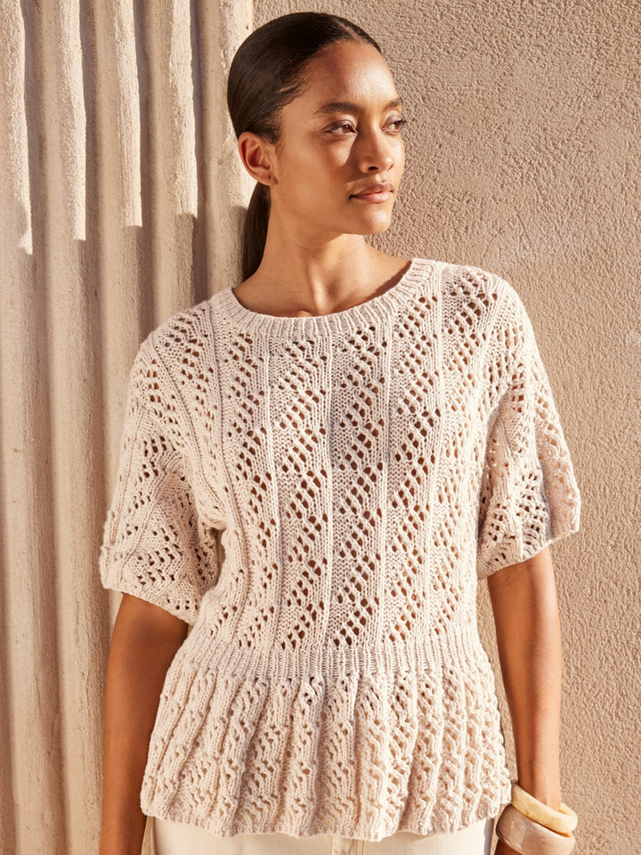 Strickpaket Cotonella Shirt im Ajourmuster