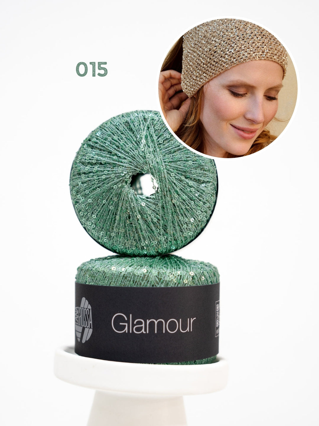 Häkelpaket Glamour Pailletten-Kopftuch