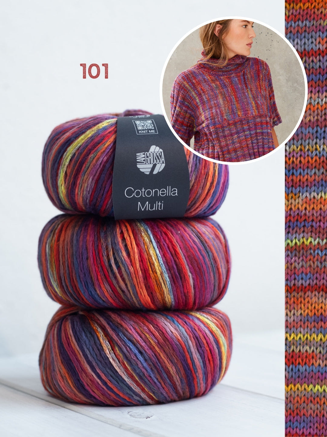Strickpaket Cotonella Multi Kurzarmpulli