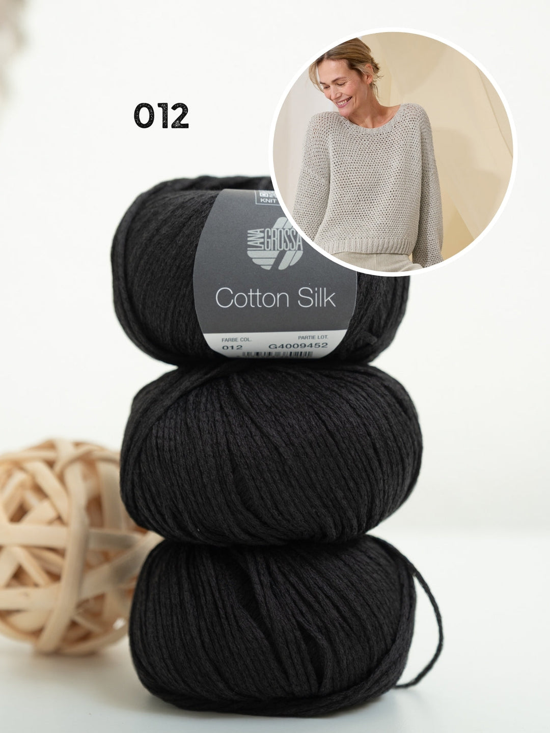 Strickpaket Cotton Silk Pullover mit Strukturmuster