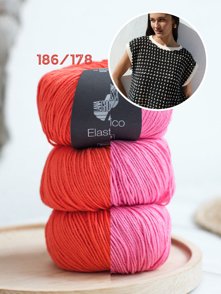 Häkelpaket Elastico Top im Rautenmuster