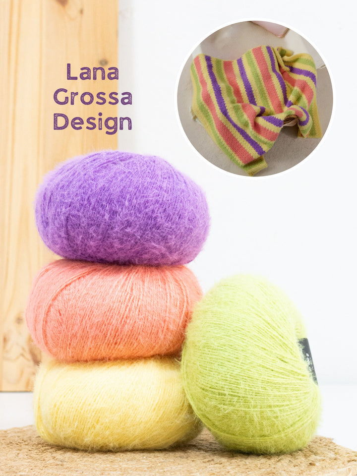 Häkelpaket Cosy Socks Gestreifte Decke