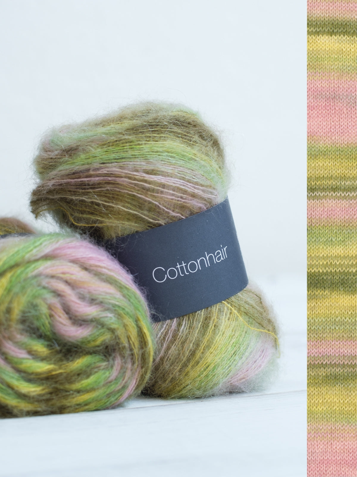 Cottonhair 108 Vanille/Rosa/Altrosa/Dunkeloliv/Lindgrün
