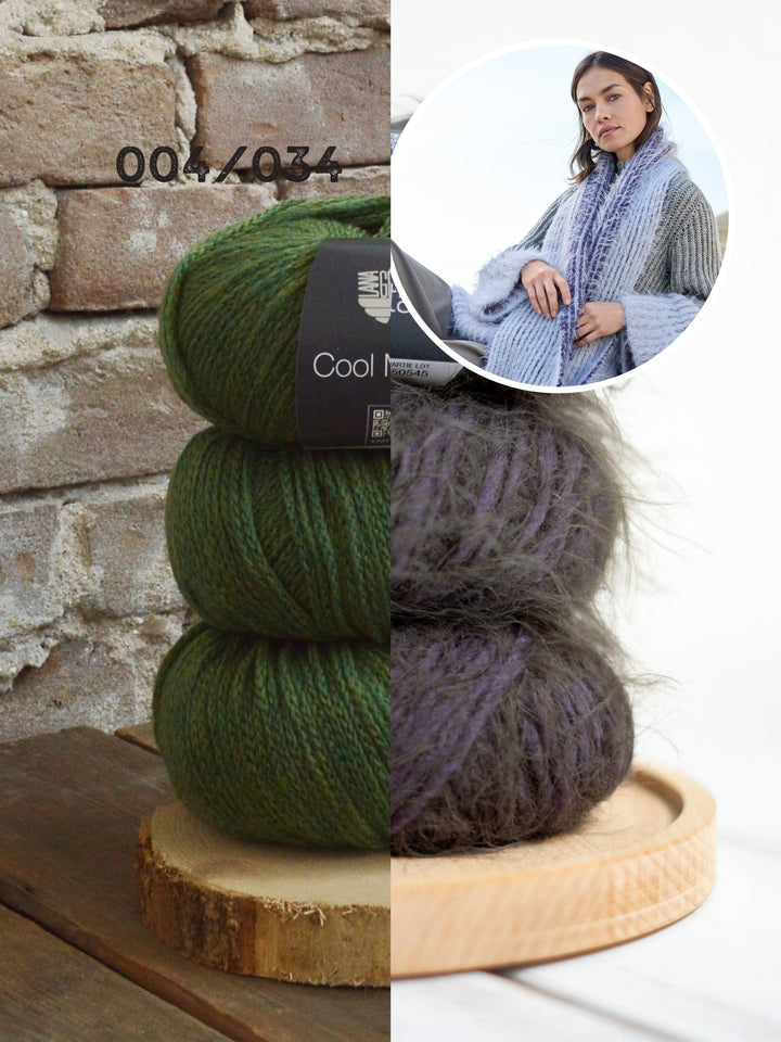 Strickpaket Basta Cool Merino Schal im Patentmuster