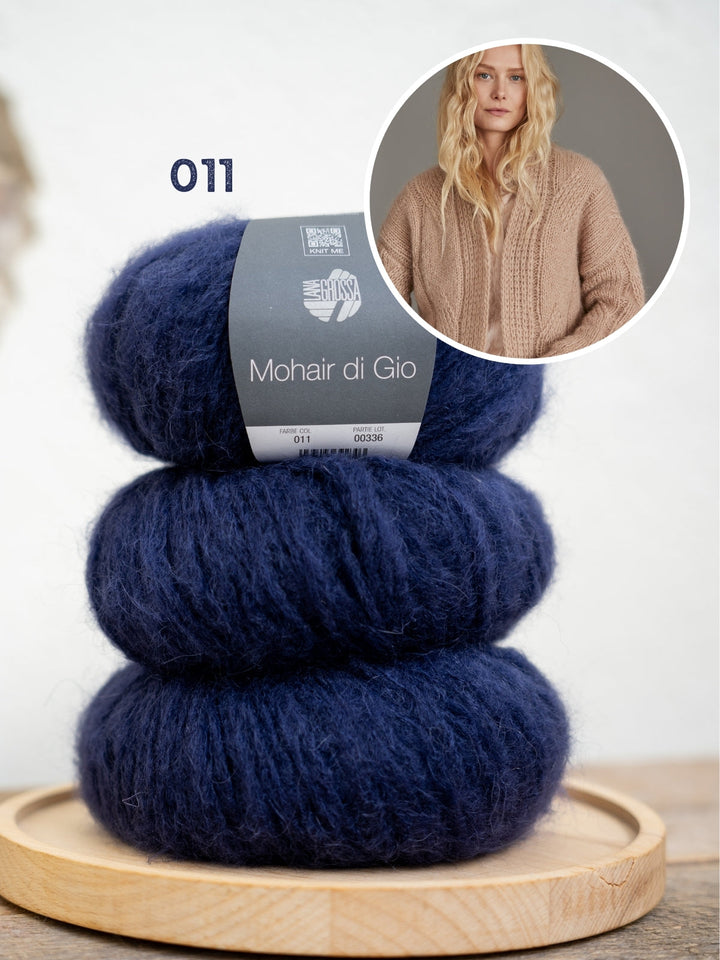 Strickpaket Mohair Di Gio Jacke mit großen Zöpfen