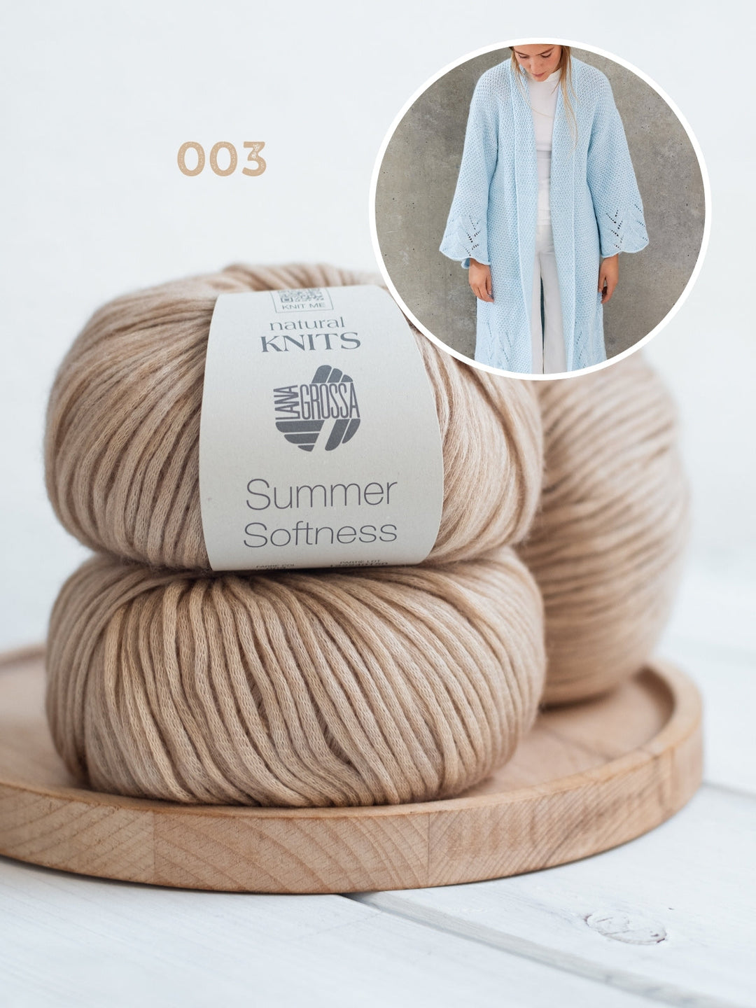 Strickpaket Summer Softness Mantel mit Ajourmuster