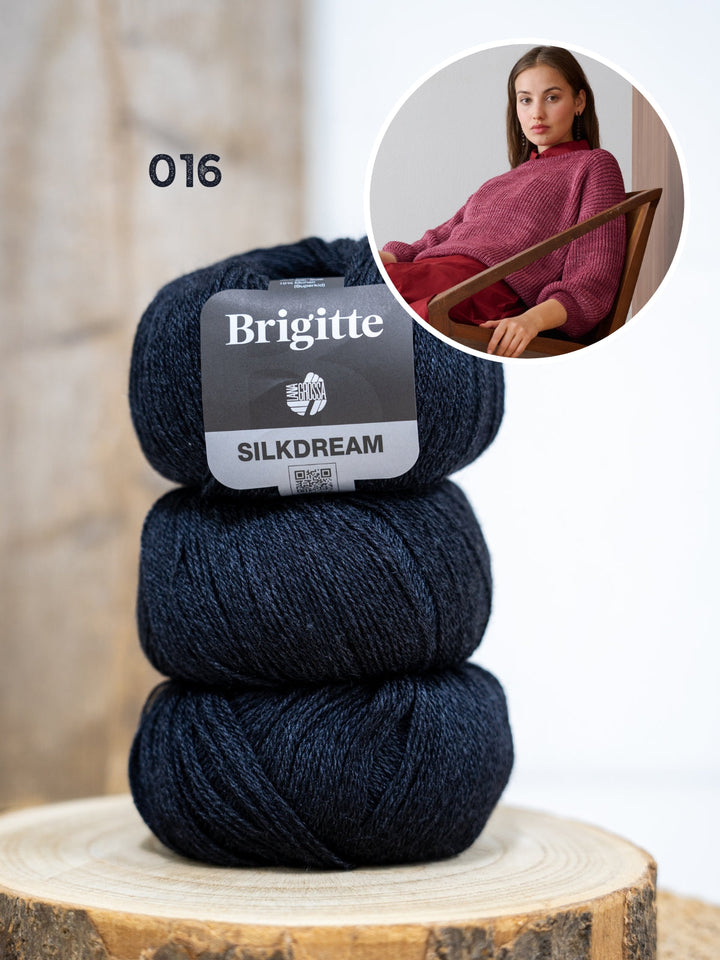 Strickpaket Brigitte Silkdream Pullover im Halbpatentmuster
