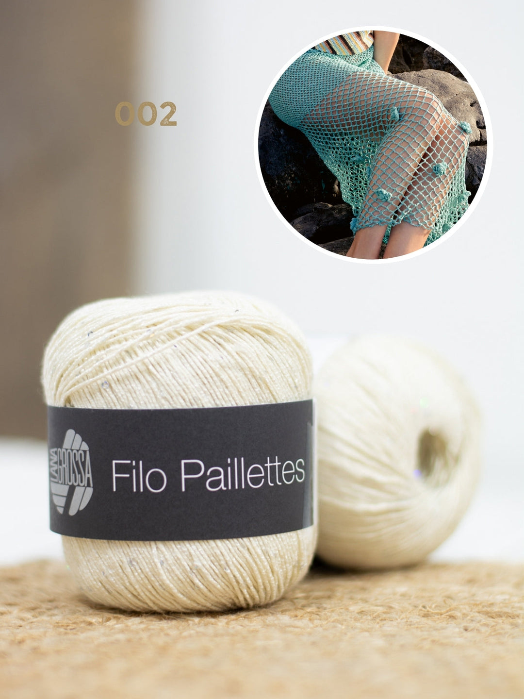 Häkelpaket Filo Paillettes Rock mit Blüten