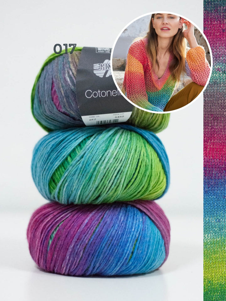 Strickpaket Cotonella Pullover mit Ajourmuster