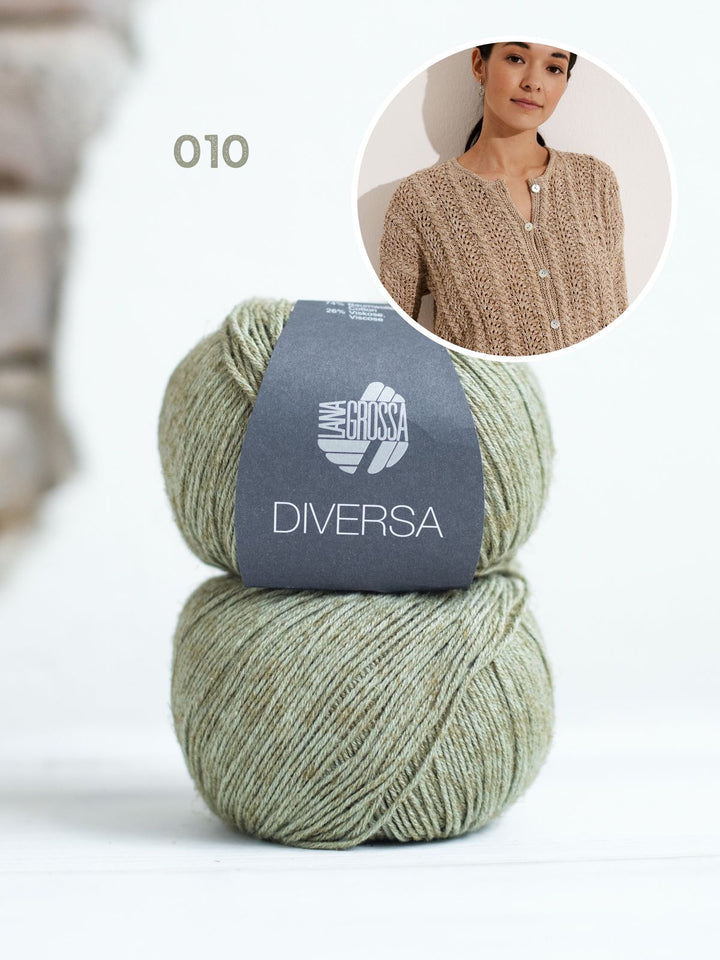 Strickpaket Diversa Jacke im Ajourmuster