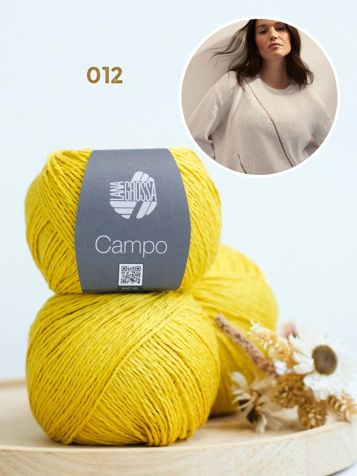 Strickpaket Campo Pullover mit Ajourstreifen