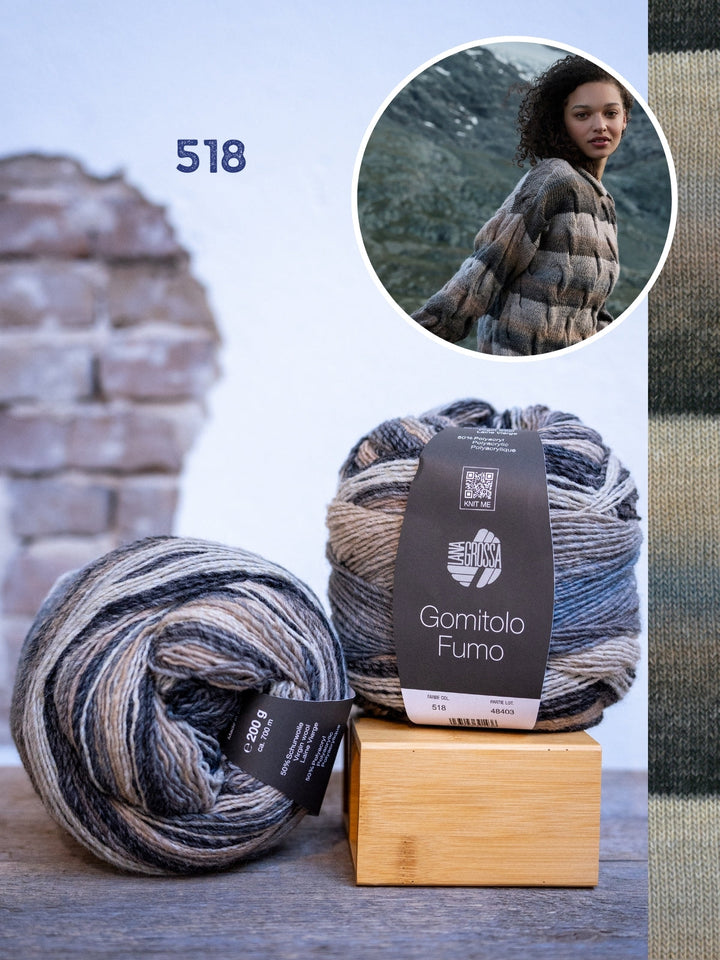 Strickpaket Gomitolo Fumo Zopfpullover