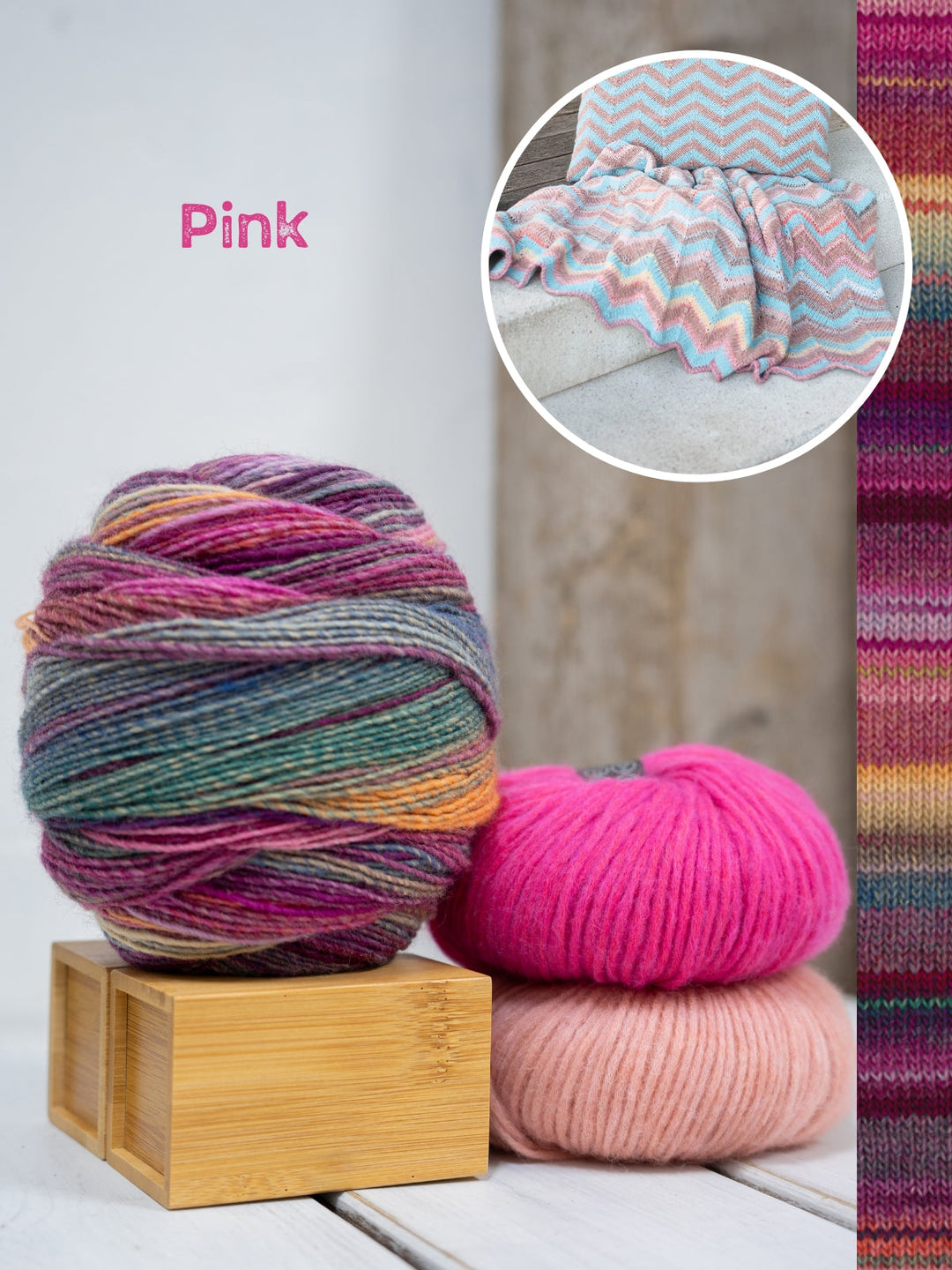 Strickpaket Gomitolo Intenso Brigitte No. 2 Zickzack-Decke
