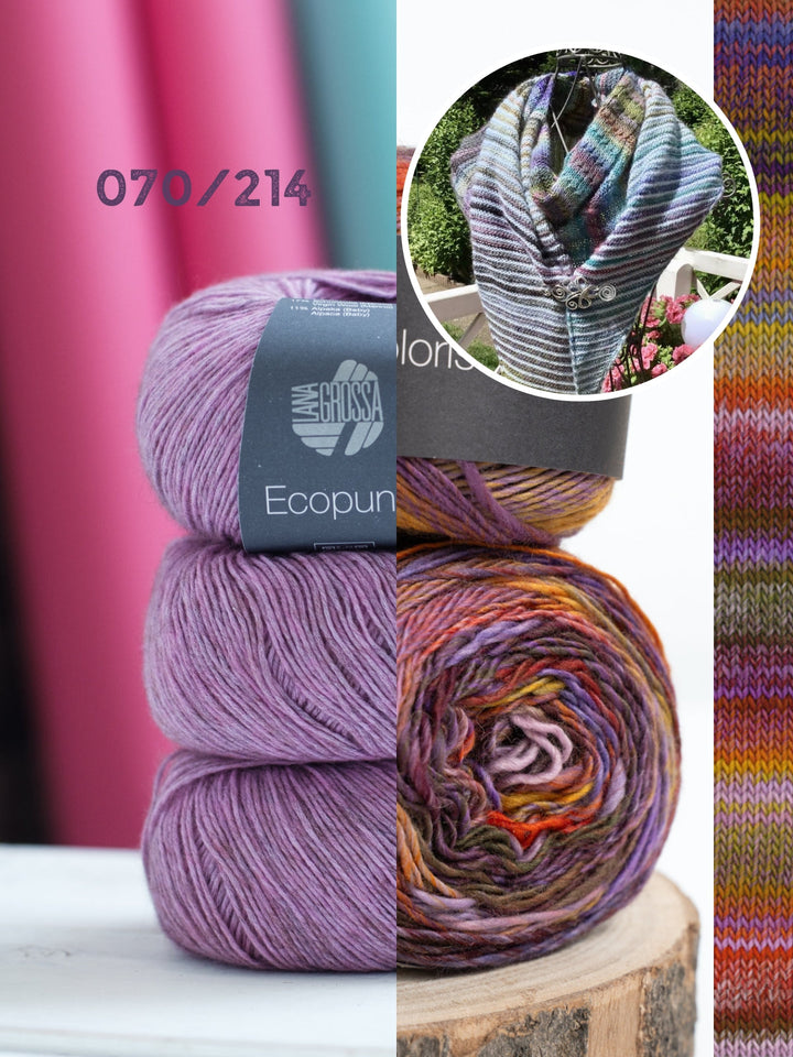 Strickpaket Lizas Tuch Orange Night – Colorissimo & Ecopuno