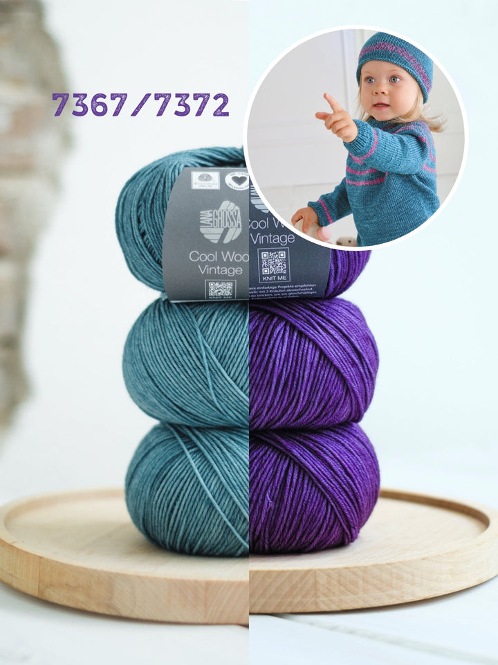 Strickpaket Cool Wool Vintage Pullover + Mütze