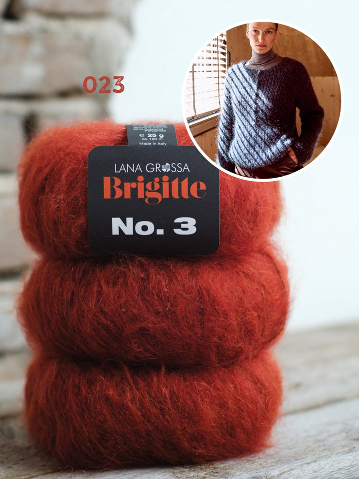 Strickpaket Brigitte no. 3 Grauer Pullover