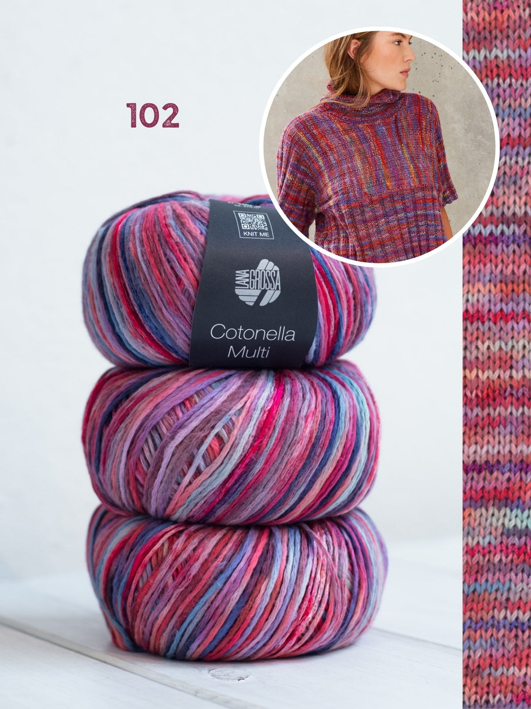 Strickpaket Cotonella Multi Kurzarmpulli