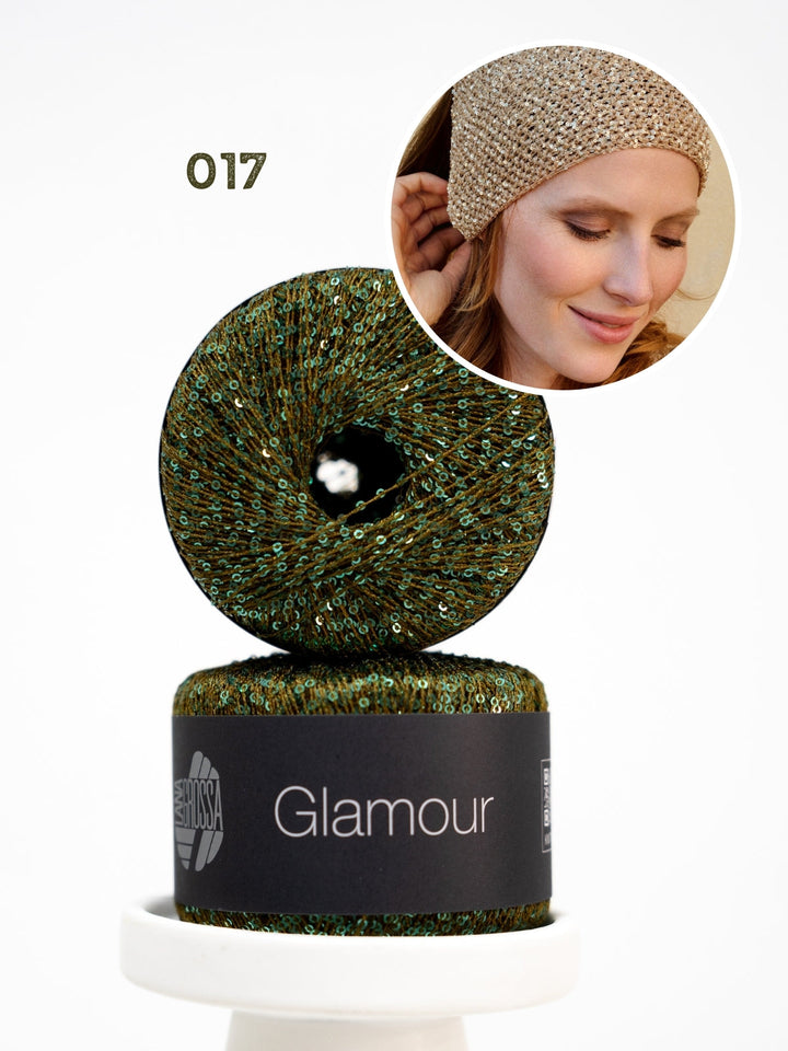 Häkelpaket Glamour Pailletten-Kopftuch
