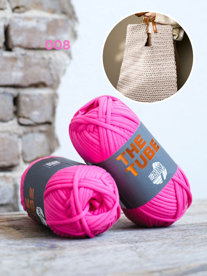 Häkelpaket The Tube Shopper im Fischgrätmuster