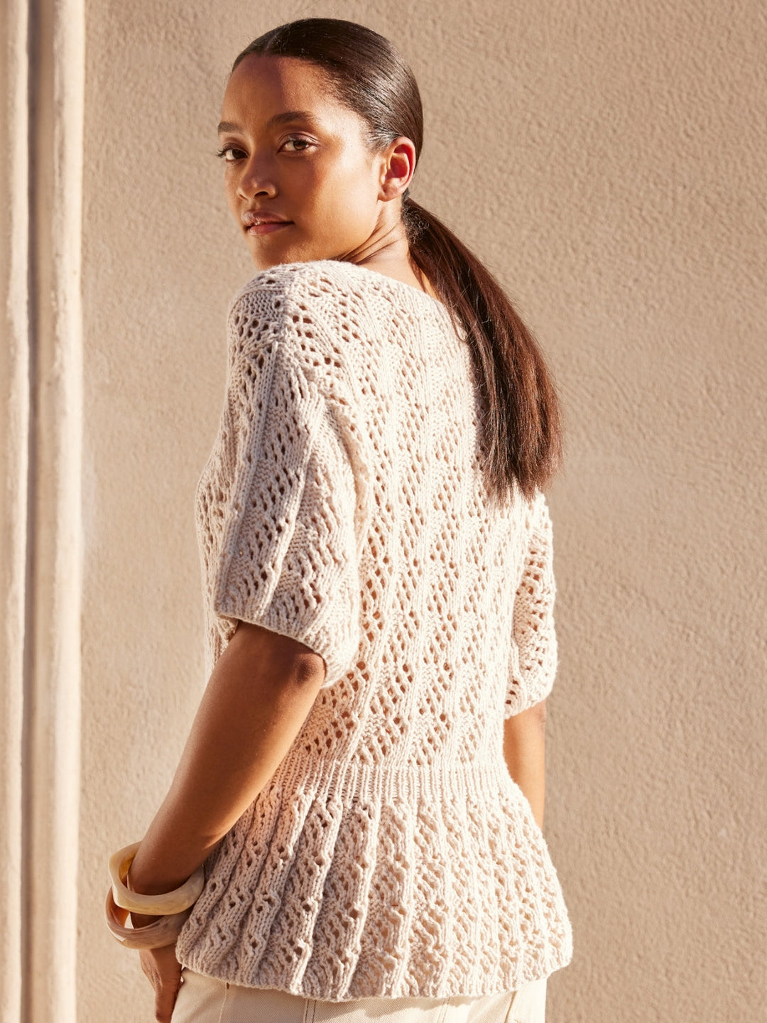 Strickpaket Cotonella Shirt im Ajourmuster