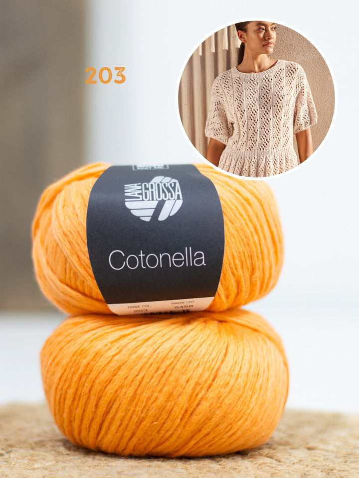 Strickpaket Cotonella Shirt im Ajourmuster