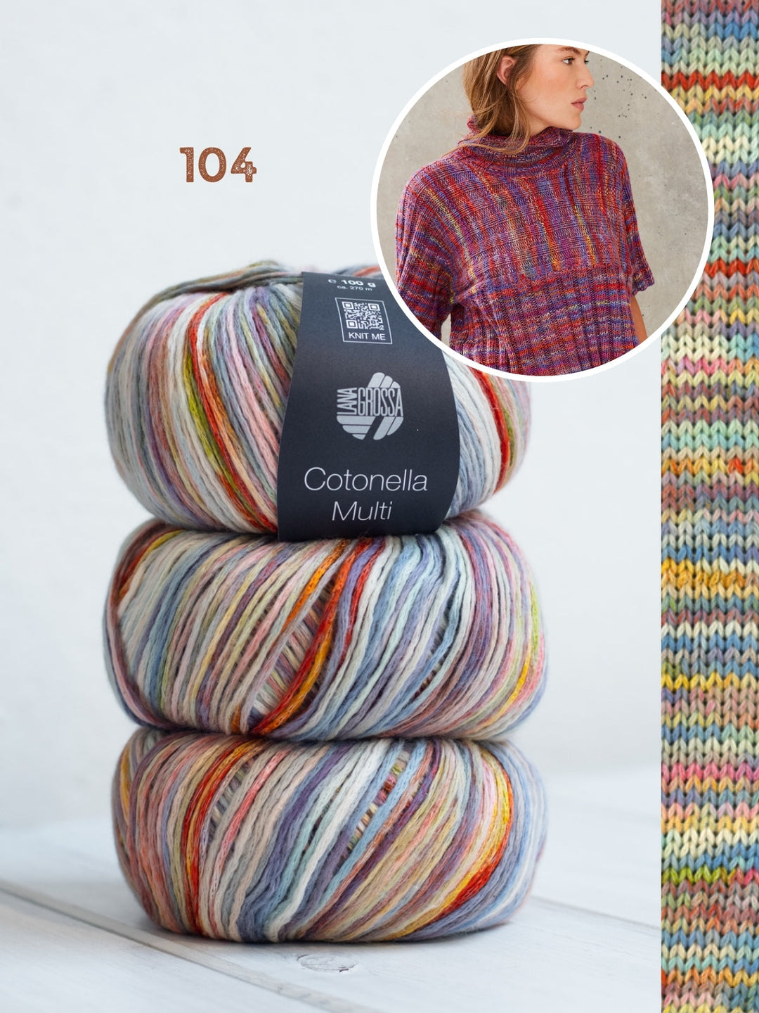 Strickpaket Cotonella Multi Kurzarmpulli