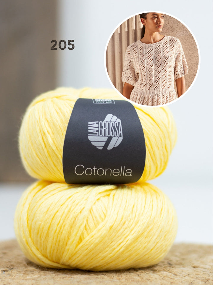 Strickpaket Cotonella Shirt im Ajourmuster