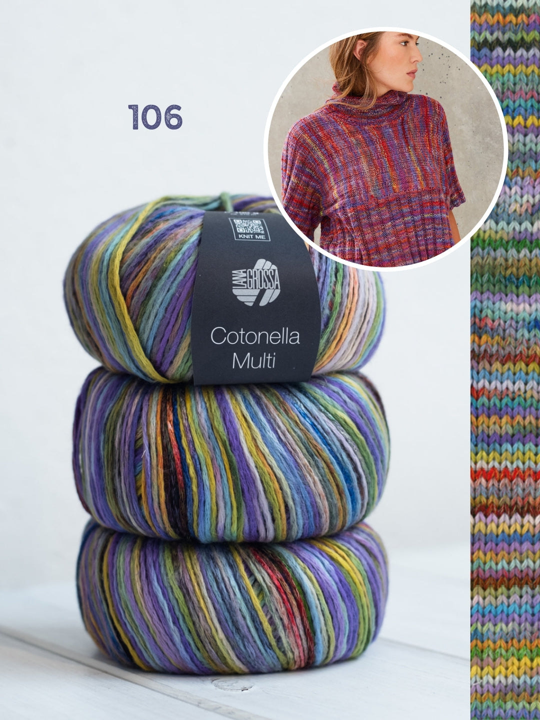 Strickpaket Cotonella Multi Kurzarmpulli