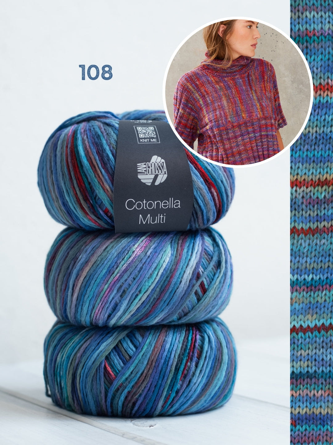 Strickpaket Cotonella Multi Kurzarmpulli