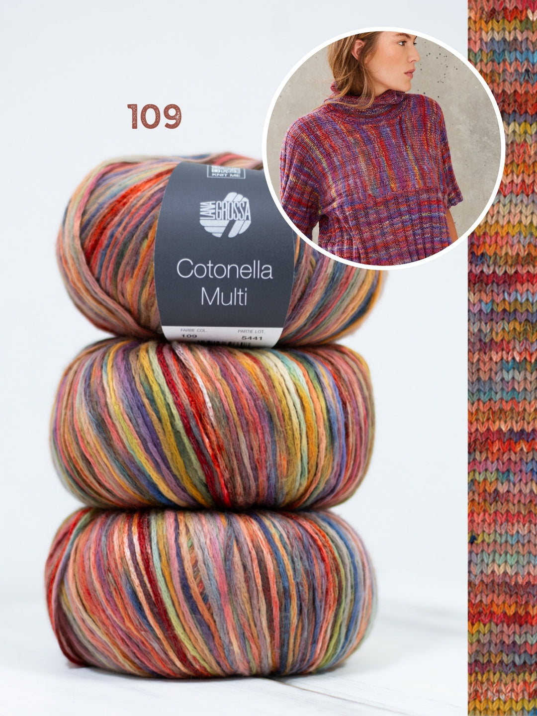 Strickpaket Cotonella Multi Kurzarmpulli