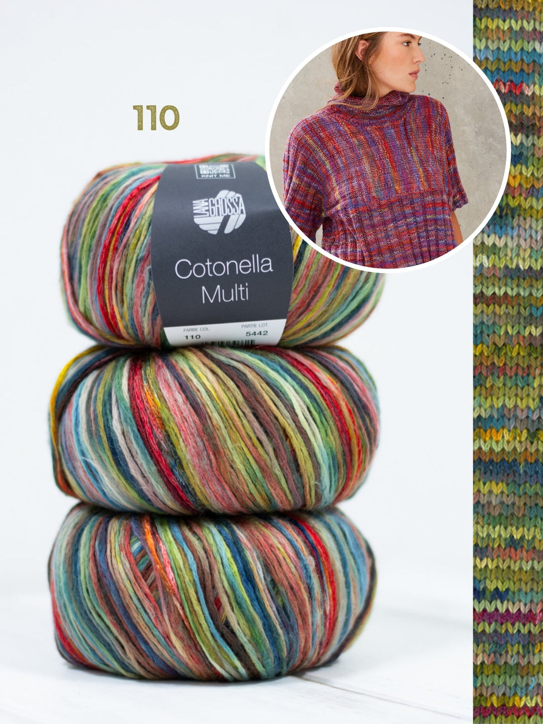 Strickpaket Cotonella Multi Kurzarmpulli
