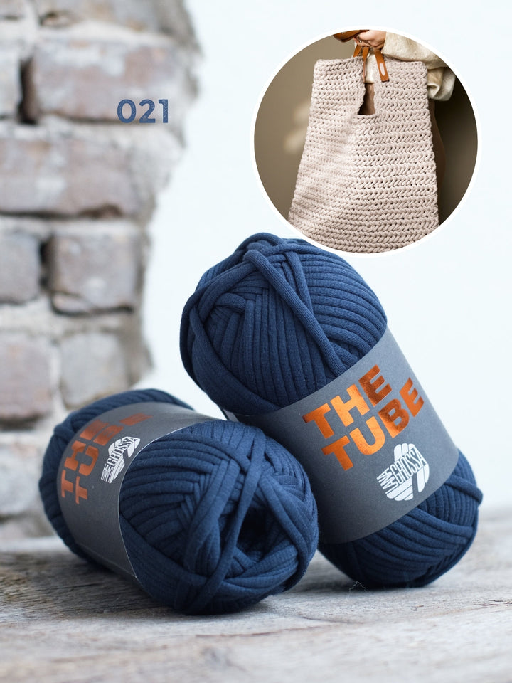 Häkelpaket The Tube Shopper im Fischgrätmuster