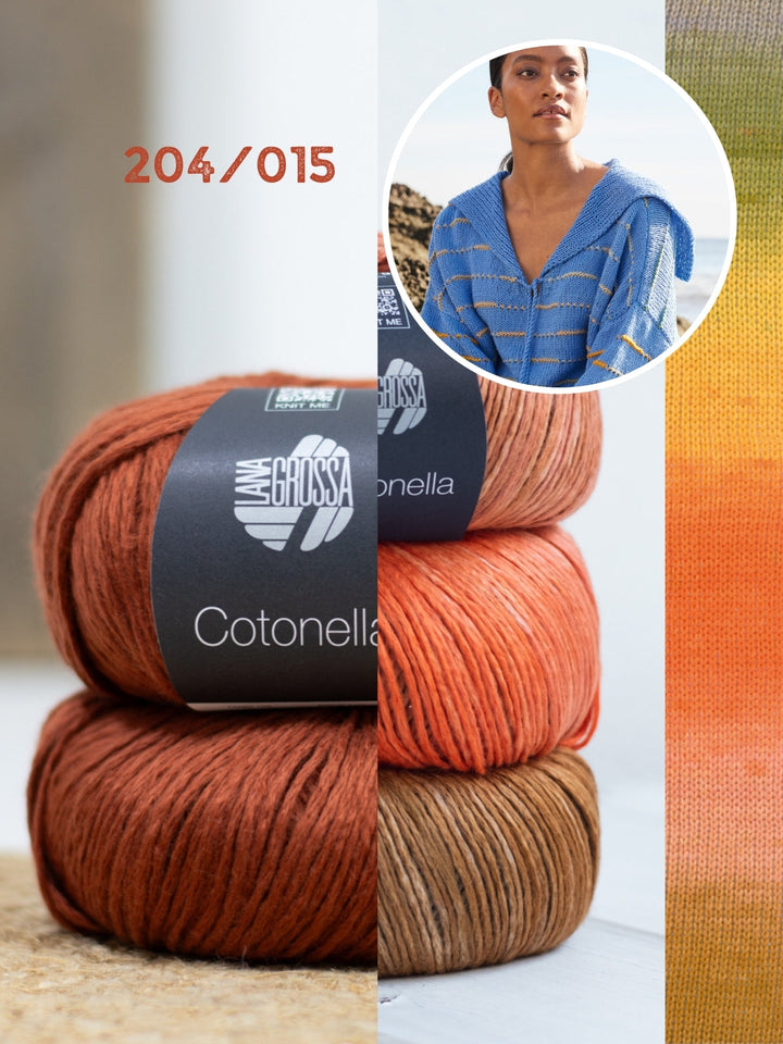 Strickpaket Cotonella Pullover mit Streifen