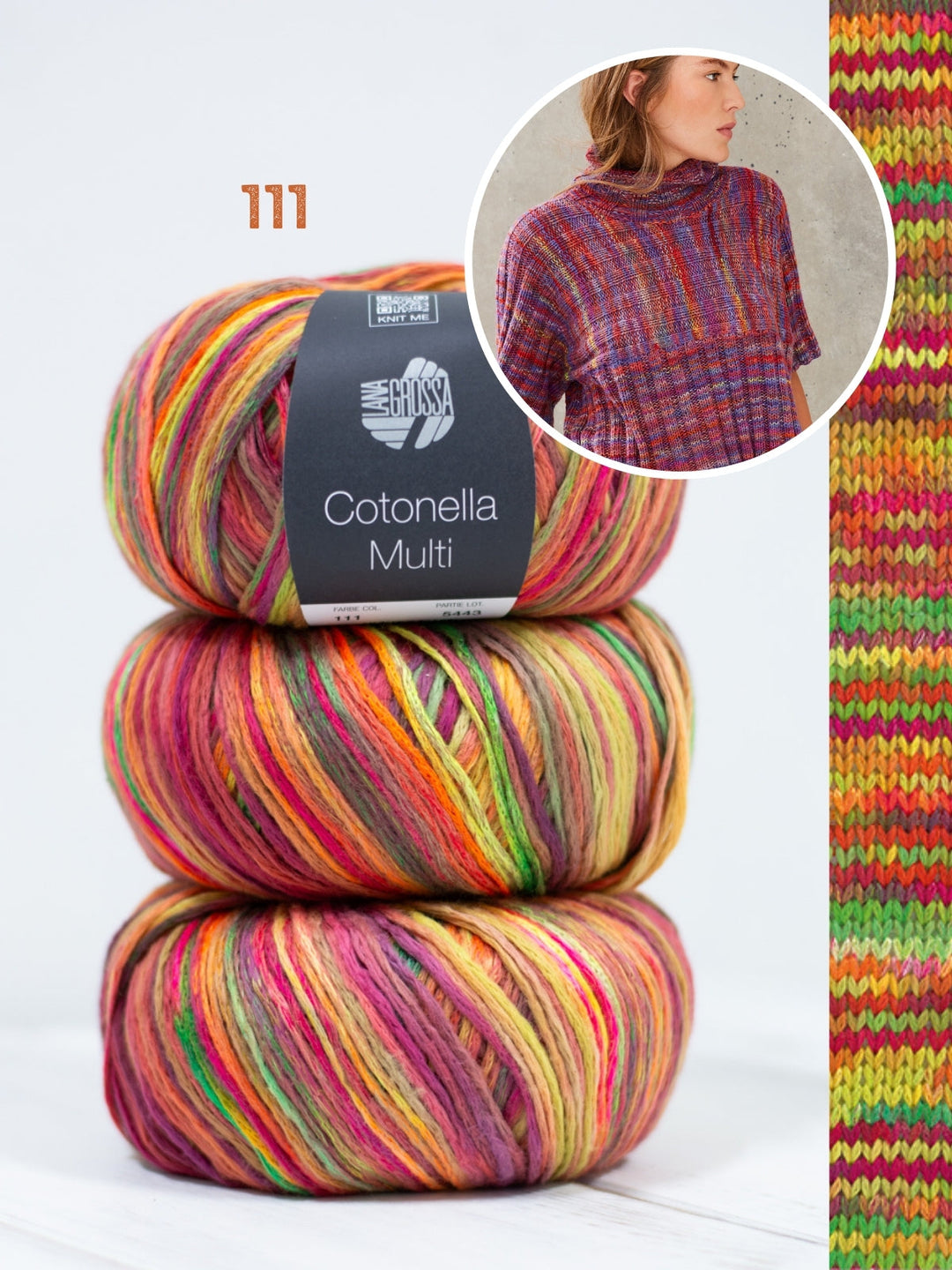 Strickpaket Cotonella Multi Kurzarmpulli
