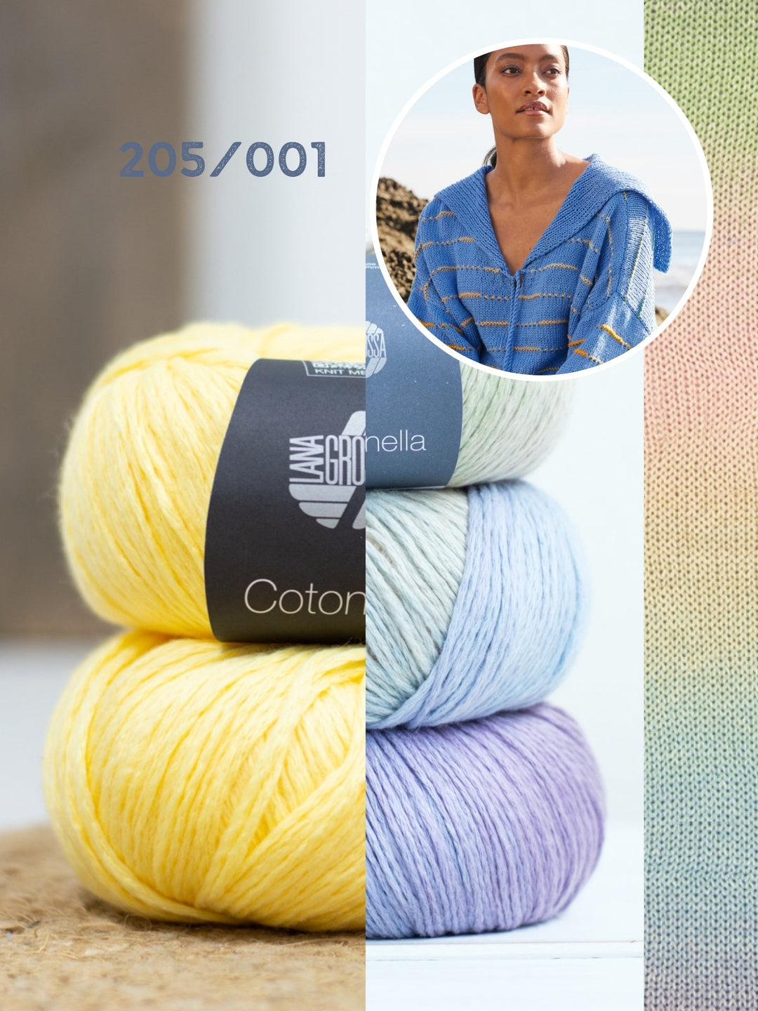 Strickpaket Cotonella Pullover mit Streifen