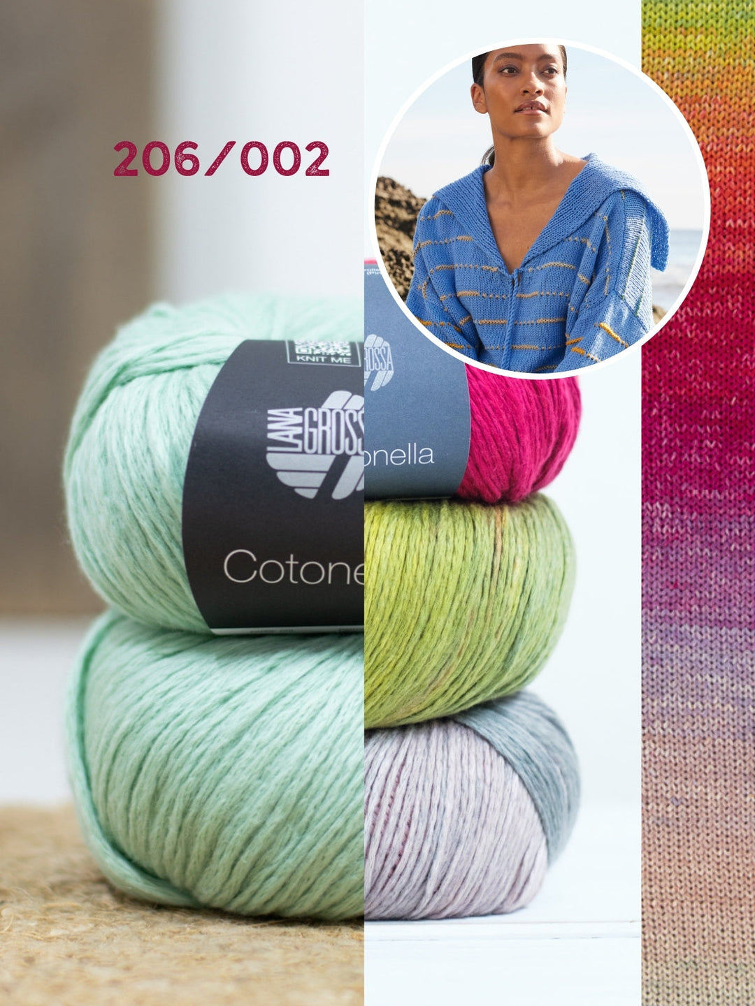 Strickpaket Cotonella Pullover mit Streifen