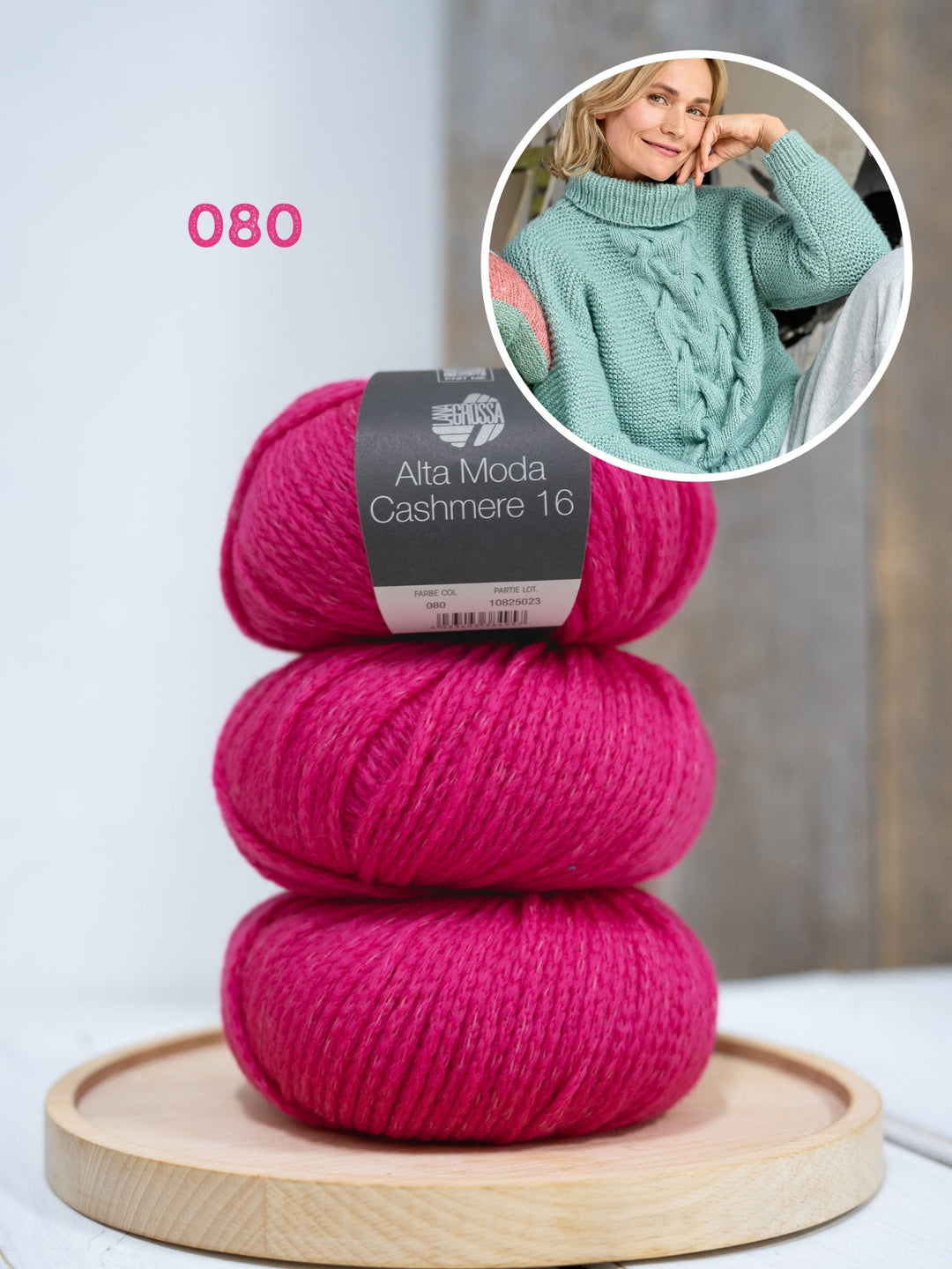 Strickpaket Alta Moda Cashmere 16 Zopfpullover