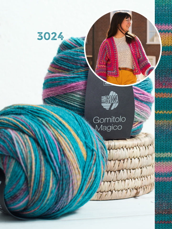 Häkelpaket Gomitolo Magico Hexagon-Jacke
