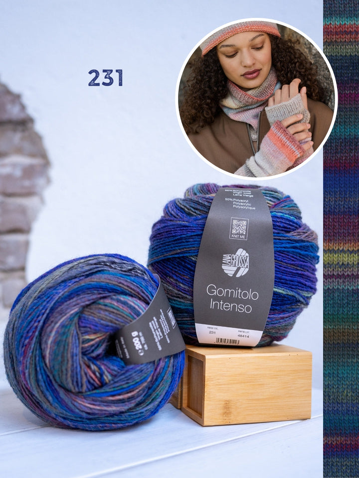 Strickpaket Gomitolo Intenso Set: Kragen, Handschuhe & Mütze