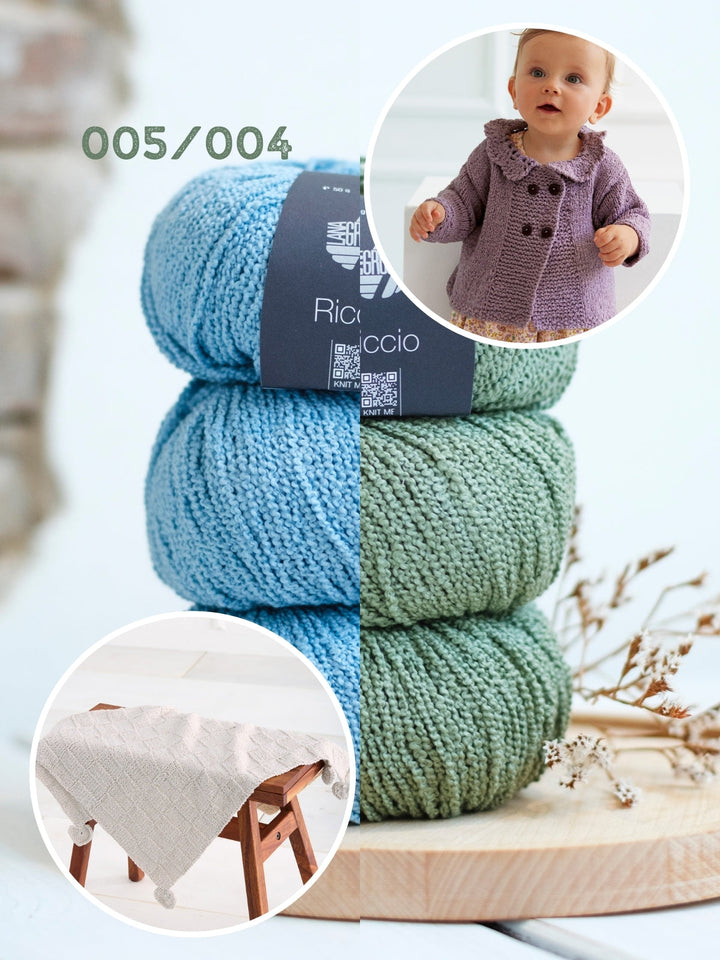 Strick- und Häkelpaket Riccio Jäckchen und Babydecke
