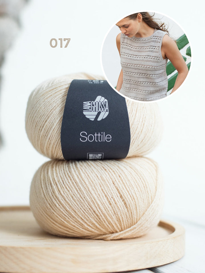 Häkelpaket Sottile Top mit Ajourmuster