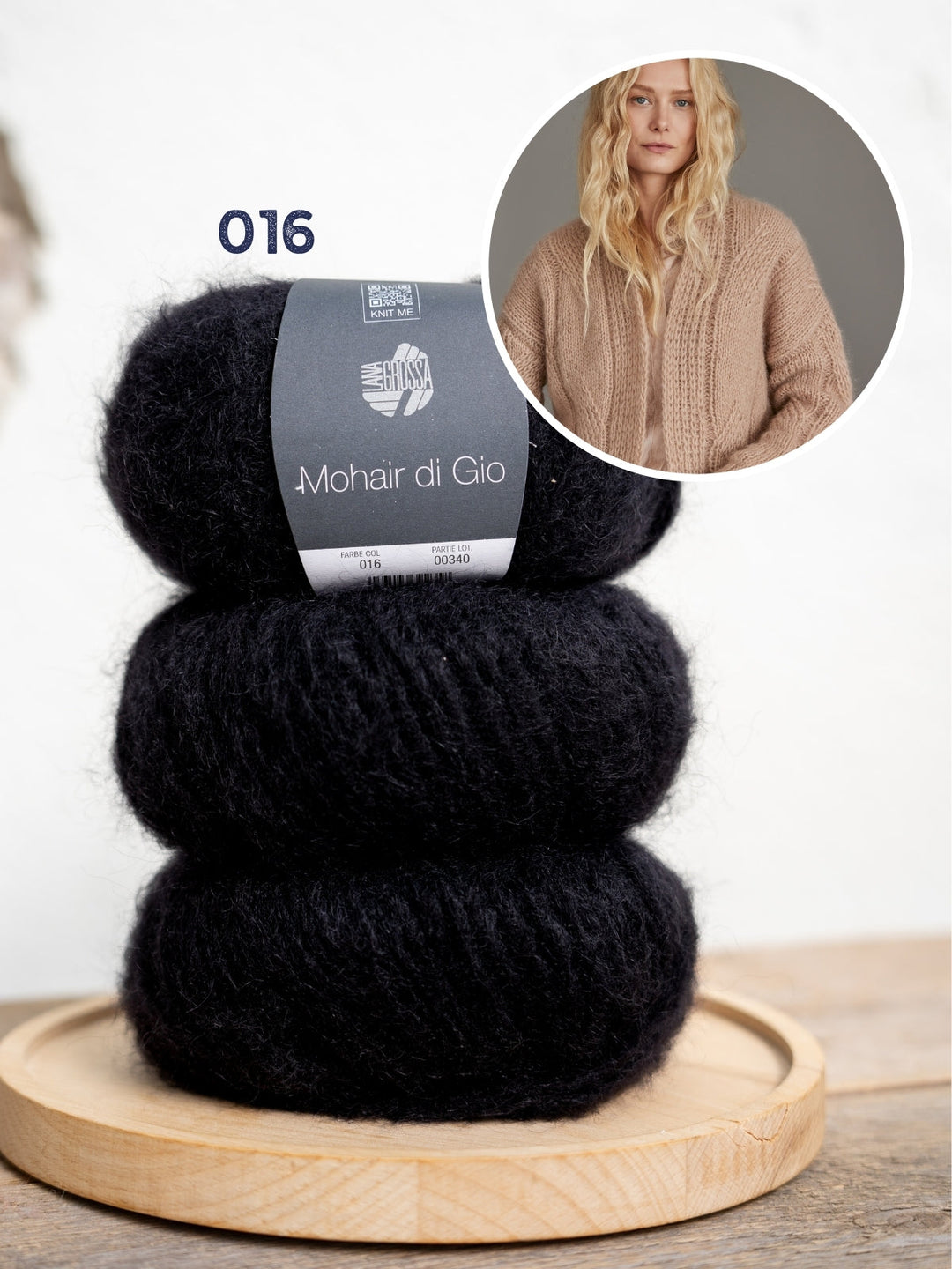 Strickpaket Mohair Di Gio Jacke mit großen Zöpfen