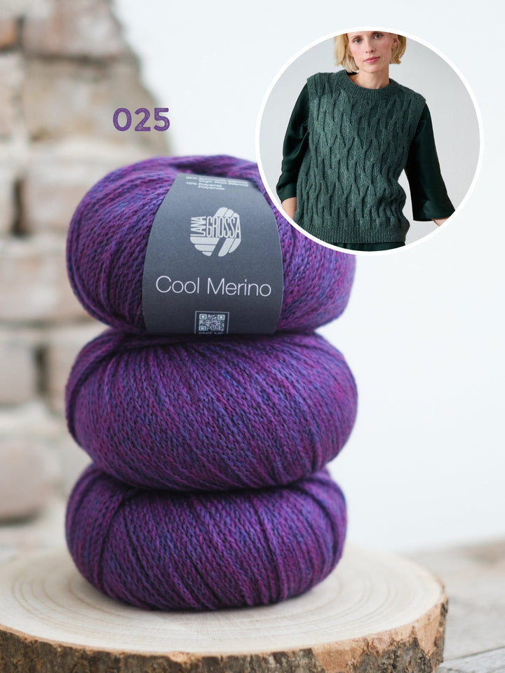 Strickpaket Cool Merino Pullunder mit Struktur