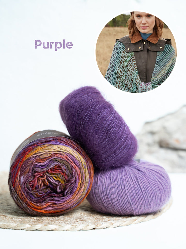 Strickpaket Ecopuno Colorissimo Silkhair Mosaik-Tuch