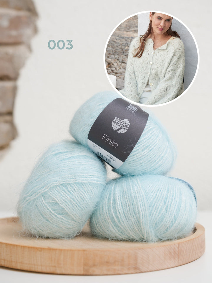 Strickpaket Finito Jacke mit Herzmuster