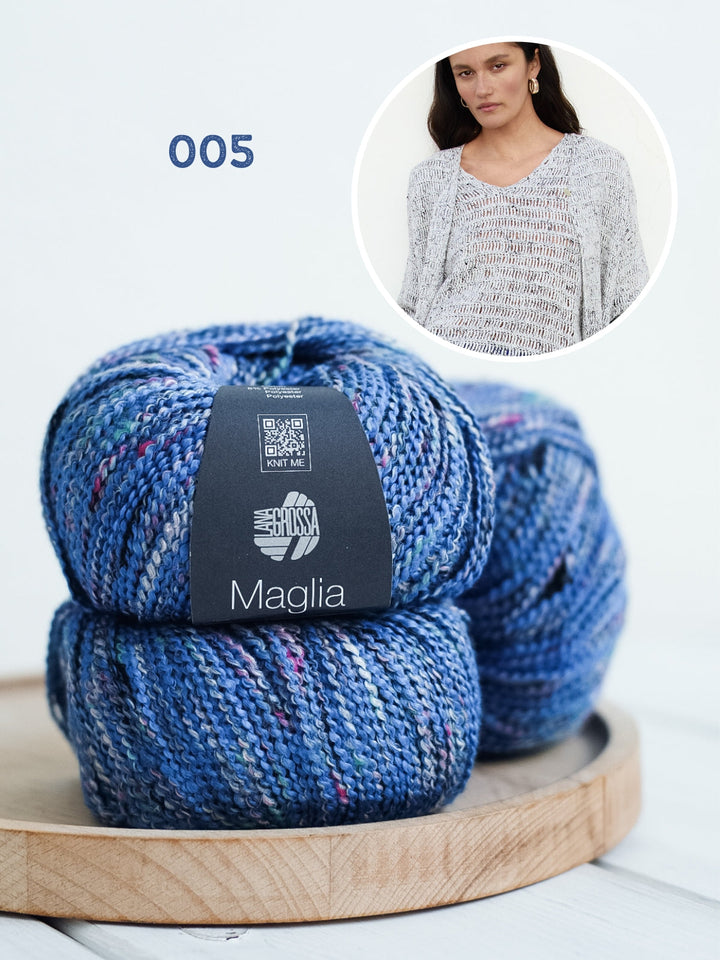 Häkelpaket Maglia Top mit V-Ausschnitt